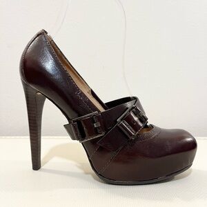 L.A.M.B. Brown Platform High Heel Pumps